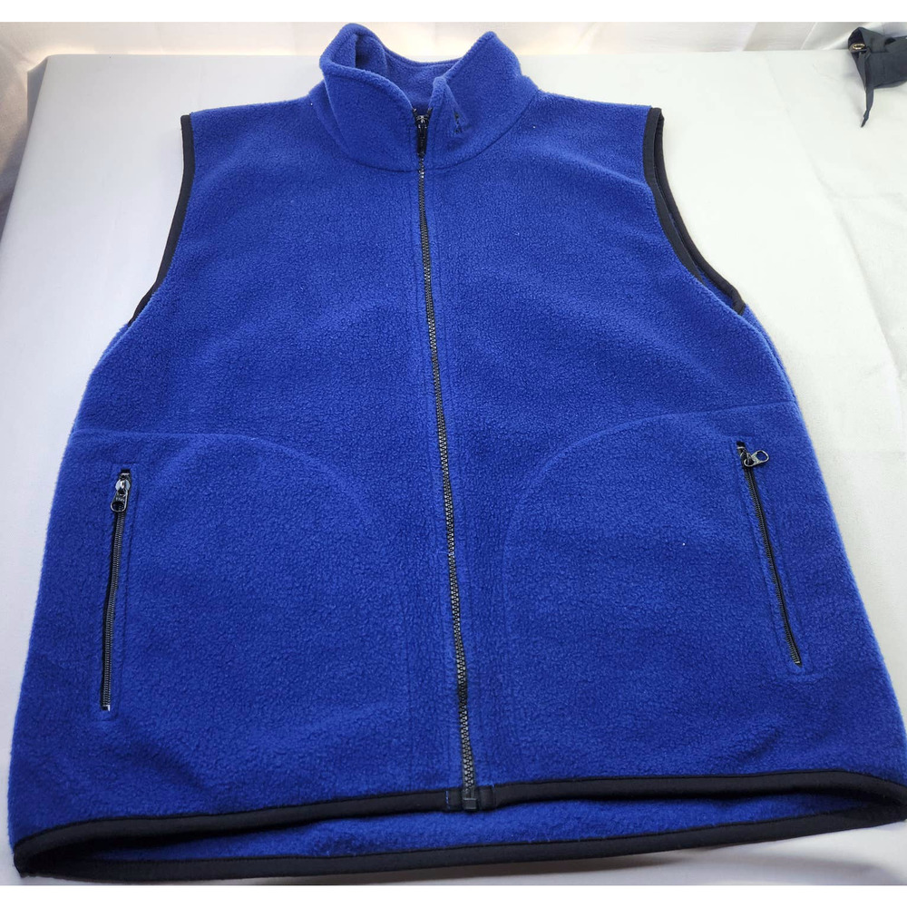 Vintage Helly Hensen Unisex Blue Full-Zip CollaredFleece Vest Jacket Size Large